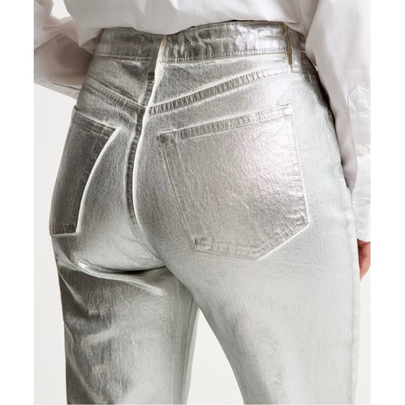 NWT • A&F Silver Metallic Jeans - Picture 6 of 12